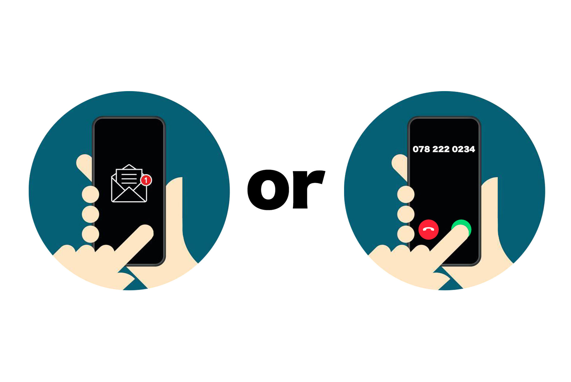 phone or email