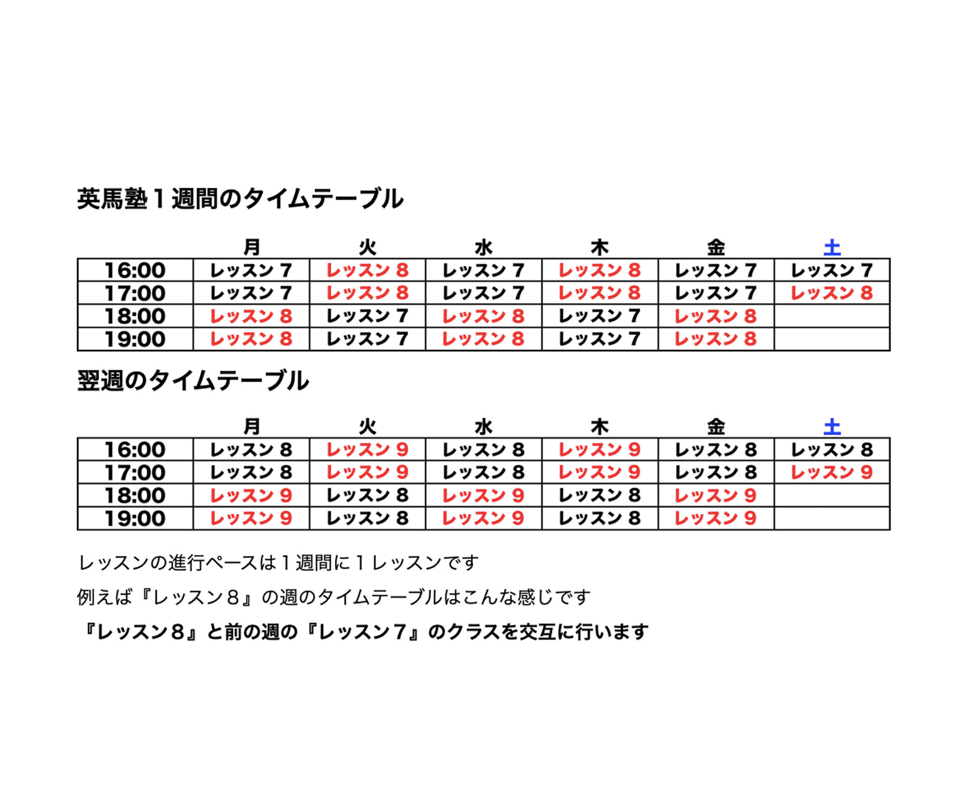 タイムテーブル
